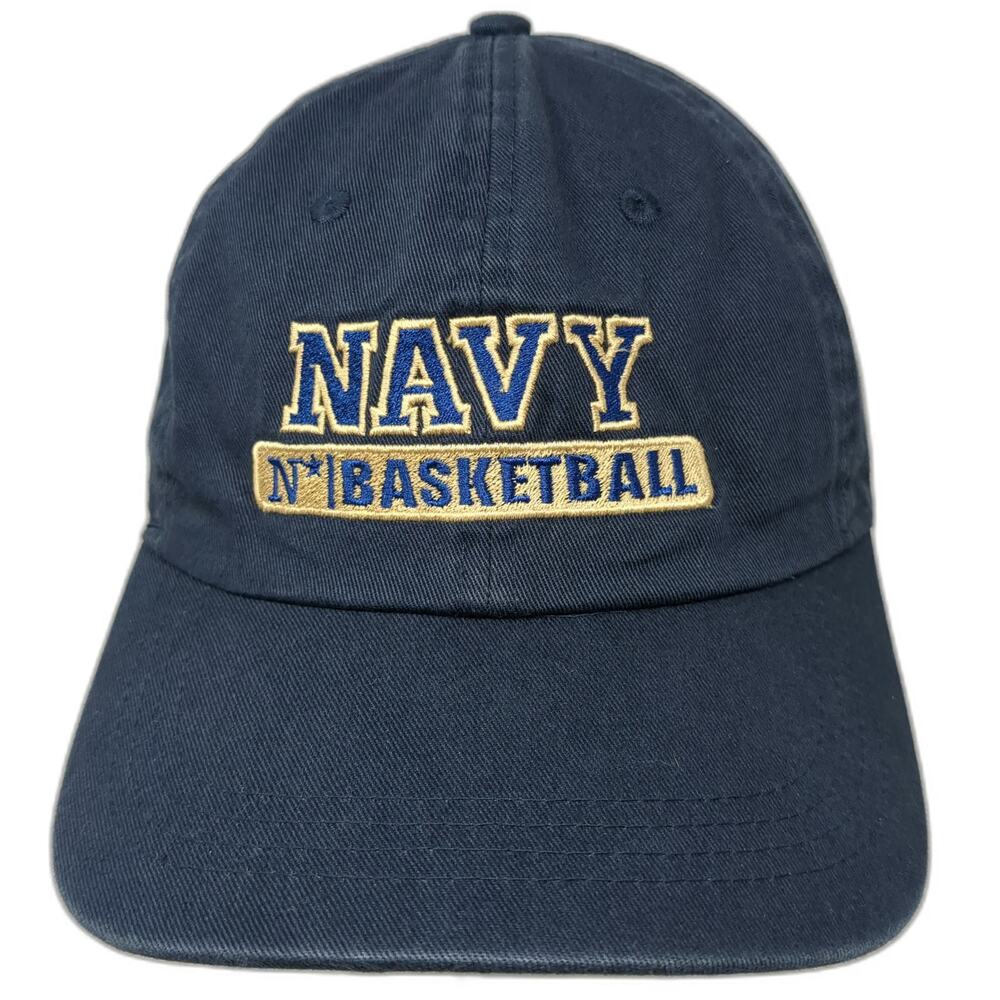 Ahead Baseball Cap Blue One Size Gold USNA Midshipmen Basketball Slideback Hat